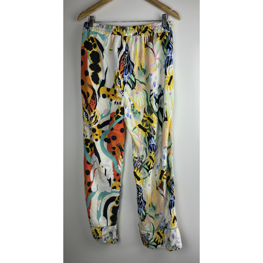Marcos Navarro x Anthropologie Jungle Safari Flannel Sleep PJ Pants Tiger Medium - Picture 7 of 11